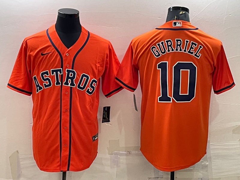 Men's Houston Astros Yuli Gurriel #10 Orange Jersey